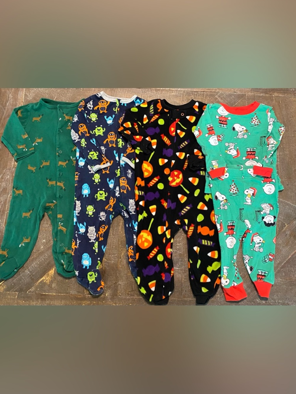 Baby 6-9 Months Footed Zip Sleeper Pajama Clothes Lot Halloween Fall